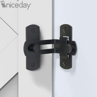 #NICEDAY-Door Bolt Screws Stainless Steel 90 Degree Barrel Bolt Black Buckle Hasp