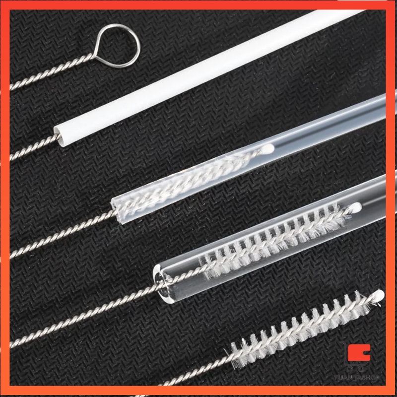 แปรงล้างหลอดดูด จุกนม ขนไนล่อน ไม่ทำให้เป็นรอย Stainless steel straw brush
