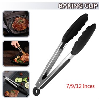 New Silicone Cooking Tongs BBQ Steak Salad Serving Tongs Non stick Kitchen Tools