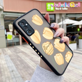 เคสโทรศัพท์ ซิลิโคนนิ่ม ใส กันกระแทก ลายดอกไม้สีเหลือง สําหรับ Samsung galaxy M52 5G