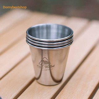 [Domybestshop.th] แก้วกาแฟสเตนเลส 304 แบบพกพา ขนาดเล็ก 80 มล. สําหรับตั้งแคมป์ 4 ชิ้น