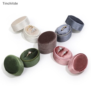 [Tinchitde] กล่องกํามะหยี่ ทรงวงรี ขนาดเล็ก สําหรับใส่เครื่องประดับ แหวนแต่งงาน