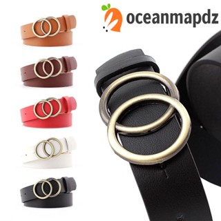 OCEANMAPDZ เข็มขัดหนัง PU อินเทรนด์พังก์ เรียบง่าย ชุดเดรส พิมพ์ลายเสือดาว แฟชั่น กางเกงยีน แบบบาง สําหรับผู้หญิง เข็มขัดเอว