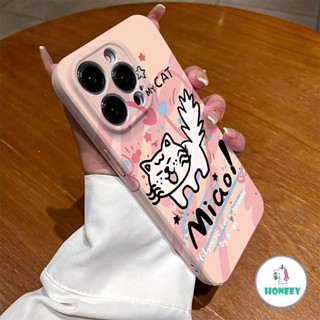 เคสป้องกันโทรศัพท์มือถือ TPU แบบนิ่ม ลายการ์ตูนแมว สําหรับ iPhone 14 Pro Max 13 12 11 Pro Max