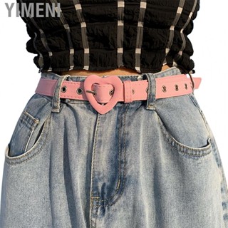 Yimeni Women Waist Belt  Eye Catching Size Adjust Pink Heart Buckle for Daily Use Pants