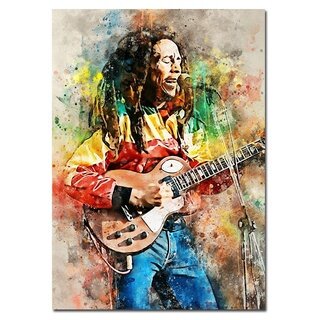 โปสเตอร์ภาพวาดผ้าใบ รูปนักร้องร็อค Marley James Tupac Rock สีน้ํา สําหรับตกแต่งบ้าน 1 ชิ้น