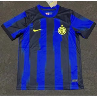 พร้อมส่ง เสื้อกีฬาแขนสั้น ลายทีมชาติฟุตบอล Inter Milan 2023-24 ชุดเหย้า ทรงหลวม