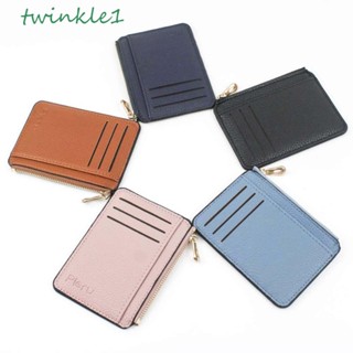 TWINKLE1 กระเป๋าสตางค์ หนัง PU แบบบาง แต่งซิป พิมพ์ลายลิ้นจี่ เหมาะกับของขวัญ สําหรับผู้ชาย และผู้หญิง