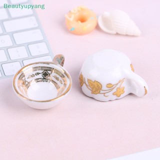 [Beautyupyang] ถ้วยชาเซรามิคจิ๋ว 1/12 สําหรับตกแต่งบ้านตุ๊กตา 1 ชุด