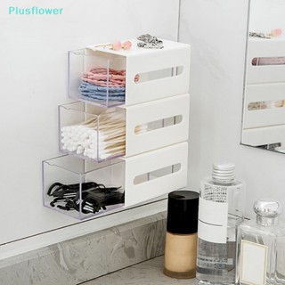 &lt;Plusflower&gt; กล่องเก็บของติดผนังห้องน้ําเครื่องสําอางสําลีก้านกล่องเก็บเครื่องประดับลดราคา