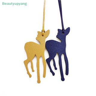 [Beautyupyang] จี้พวงกุญแจหนัง รูปกวางน่ารัก สีพื้น