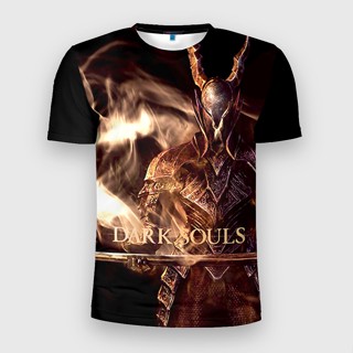 เสื้อยืด พิมพ์ลาย Dark Souls 3 มิติ แบบเข้ารูป สําหรับผู้ชาย