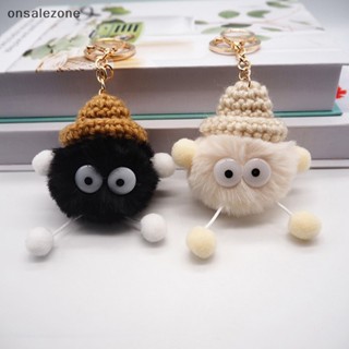 Ozth พวงกุญแจ จี้ตุ๊กตาอนิเมะ Totoro Llaveros Mujer Fake Rabbit Fur Ball Pompom เครื่องประดับ สําหรับผู้หญิง