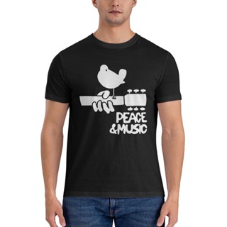 เสื้อยืด พิมพ์ลาย Woodstock Music Festival Peace 1969 สไตล์เรโทร แฟชั่นสําหรับผู้ชาย