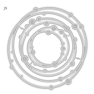 Jn แผ่นแม่แบบโลหะ ตัดลายนูน รูปวงกลม สําหรับตกแต่งสมุดภาพ อัลบั้ม แสตมป์ กระดาษ การ์ด DIY