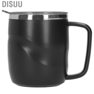 Disuu Black 14oz Mug Coffee Cup Stainless Steel Household Water  With Cover