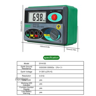 [Fenteer] เครื่องวัดความต้านทานดินดิจิทัล ขนาดกะทัดรัด