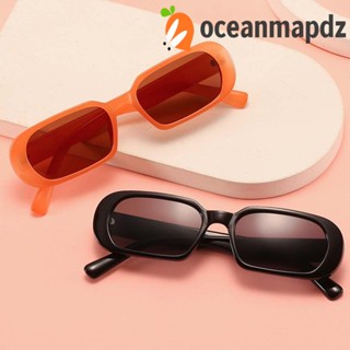 OCEANMAPDZ แว่นตากันแดด กรอบสี่เหลี่ยมผืนผ้า ทรงวงรี พิมพ์ลายเสือดาว สไตล์เกาหลี พังก์ หรูหรา