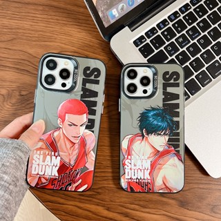 เคสป้องกันโทรศัพท์มือถือ ลาย Slam Dunk สองด้าน สีเงิน สําหรับ iPhone 11 14 12 13 Pro Max