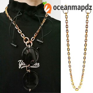 OCEANMAPDZ สายโซ่คล้องคอ กันลื่น พิมพ์ลายเสือดาว สําหรับคล้องแว่นตา หน้ากาก DIY