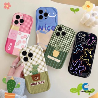 เคสโทรศัพท์มือถือ ลายดอกไม้ กระบองเพชร หน้ายิ้ม 3D ขอบโค้ง เรียบง่าย สําหรับ Redmi 10 9A 9 A2 9T A1 9C NFC 10A Redmi Note 11s 8 10S 11 10 9