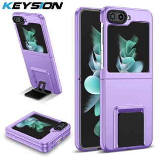 Keysion เคสโทรศัพท์มือถือ PC กันกระแทก ปิดด้านหลัง ตั้งได้ หรูหรา สําหรับ Samsung Galaxy Z Flip 5 5G Z Flip 5 4 3 5G