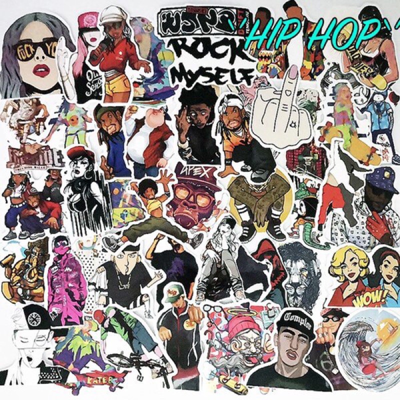 30-60 สติ๊กเกอร์ Hip Hop Rapper อัดไหมกันน้ํา/สติ๊กเกอร์ Hip Hop Rapper