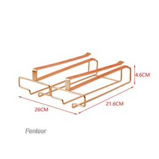 [Fenteer] ที่แขวนแว่นตา แบบเหล็ก 2 แถว สําหรับคาเฟ่ บาร์ ตู้