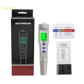 Weroyal เครื่องทดสอบอุณหภูมิน้ําดิจิทัล PH TDS EC 4 in 1 อเนกประสงค์