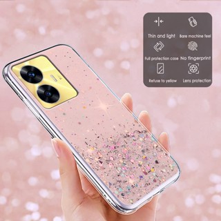 Realme C53 C55 C33 C35 C30 C30s real me Narzo N55 N53 Bling Glitter Star เคสซิลิโคน หรูหรา ฟอยล์ผงนุ่ม TPU ฝาหลังคริสตัลเลื่อม ยืดหยุ่น ป้องกันเงางาม