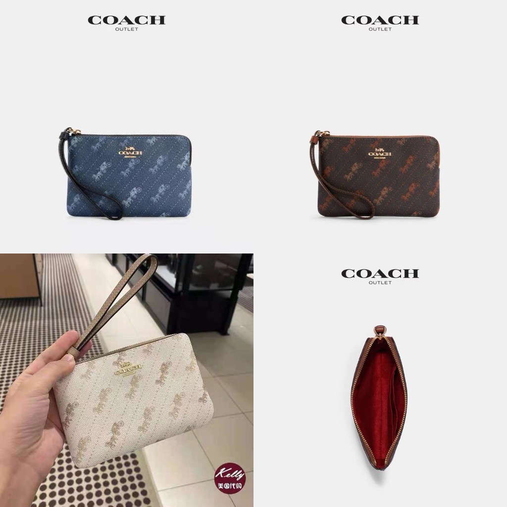 Corner Zip Wristlet C4466 กระเป๋าผู้หญิง กระเป๋าซิปใส่เหรียญ COAC H คลัช 13