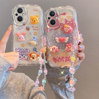 สําหรับ OPPO Reno8T Reno8Z Reno7Z Reno6Z Reno6 5G Reno 8T 8Z 7Z 6Z 8 8Pro plus 8Pro+ 6 เคสมือถือ Soft TPU Case เคสป้องกัน 3D Cute Cartoon Winnie the Pooh Rabbit Bear Flowers รอยสักครีม เปลือกซิลิคอน โปร่งแสง ป้องกันการตก มีเชือกแขวนอยู่