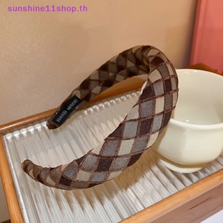 Sunshop ที่คาดผมฟองน้ํา ลายสก๊อต หลากสี เครื่องประดับผมแฟชั่น สําหรับผู้หญิง TH