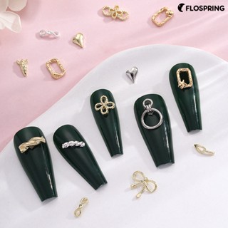 Flospring โบว์ถัก 3D โลหะผสม สไตล์ญี่ปุ่น สําหรับตกแต่งเล็บ DIY 20 ชิ้น