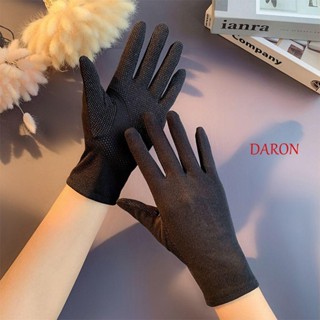 DARON ถุงมือขับรถ ผ้าฝ้าย บาง กันลื่น หน้าจอสัมผัส ป้องกันรังสียูวี สําหรับผู้หญิง