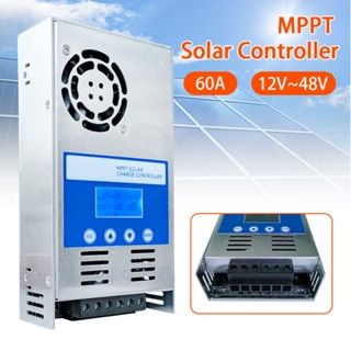 Mppt แผงควบคุมการเก็บประจุพลังงานแสงอาทิตย์ 60A 12V 24V 36V 48V Auto Max PV 190VDC สําหรับแบตเตอรี่ลิเธียมตะกั่ว