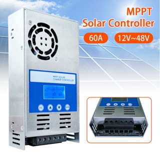 Mppt แผงควบคุมการเก็บประจุพลังงานแสงอาทิตย์ 60A 12V 24V 36V 48V Auto Max PV 190VDC สําหรับแบตเตอรี่ลิเธียมตะกั่ว