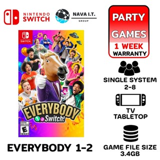 COINSคืน15%⚡FB9JMZV6⚡ NINTENDO GAME EVERYBODY 1-2 SWITC แผ่นเกมส์ JOY-CON ของแท้จากศูนย์