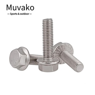 Muvako สกรูหน้าแปลน หกเหลี่ยม เหล็กสเตนเลส 304 M6 X 20 มม. 25 ชิ้น