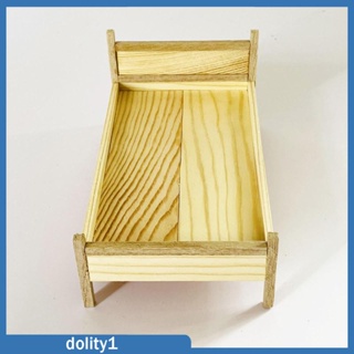 [Dolity1] เตียงไม้ ขนาดเล็ก สเกล 1/12 DIY อุปกรณ์เสริม สําหรับบ้านตุ๊กตา