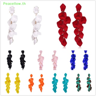 Peacellow ต่างหูสตั๊ด ห้อยจี้อะคริลิค รูปกลีบดอกไม้ สไตล์เกาหลี หวานแหวว เครื่องประดับแฟชั่น สําหรับผู้หญิง 1 คู่