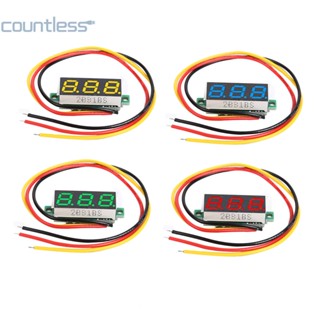 เครื่องวัดแรงดันไฟฟ้าดิจิทัล หน้าจอ LED DC 0-100V 0.28 นิ้ว [countless.th]