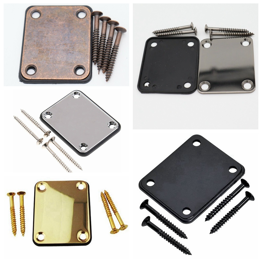 PW-1set กีตาร์ไฟฟ้าคอแผ่น 4 สกรูสําหรับ ST TL กีตาร์ Jazz Bass 6 สี