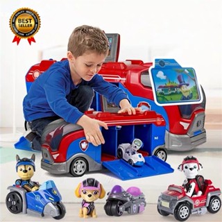 Patrol Bus With Music Car Big Truck Toy Dogs Rescue Team Kids Action Figures Christmas Gifts KE6D