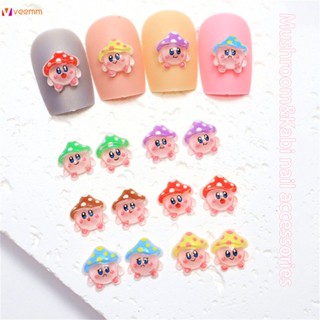 ตามมาตกแต่งเล็บ Mushroom Star Cabi Nail Art Jewelry Cute Pink Tender Three-dimensional Resin Nail Decoration veemm