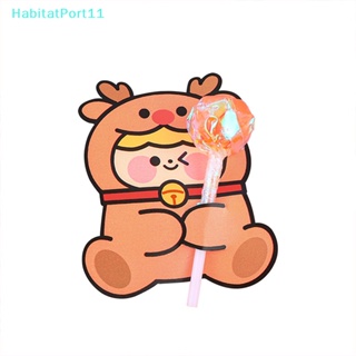 Habitatport การ์ดอมยิ้ม ลายการ์ตูนคริสต์มาส ของขวัญปีใหม่ 5 ชิ้น