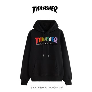 ขายดีที่สุด THRA887H8ER เสื้อกันหนาว แขนยาว มีฮู้ด พิมพ์ลายเปลวไฟ สําหรับผู้ชาย และผู้หญิง