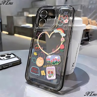 Wznj เคสโทรศัพท์มือถือ แบบนิ่ม ลายการ์ตูนหน้ายิ้ม และดอกไม้ สําหรับ Apple Iphone 13 14Promax 11 12 7 8