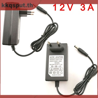 อะแดปเตอร์แปลงพาวเวอร์ซัพพลาย สวิตช์ 5.5x2.5 มม. EU US AC 100V-240V เป็น DC 12V 3A 3000ma สําหรับแถบไฟ Led THK2