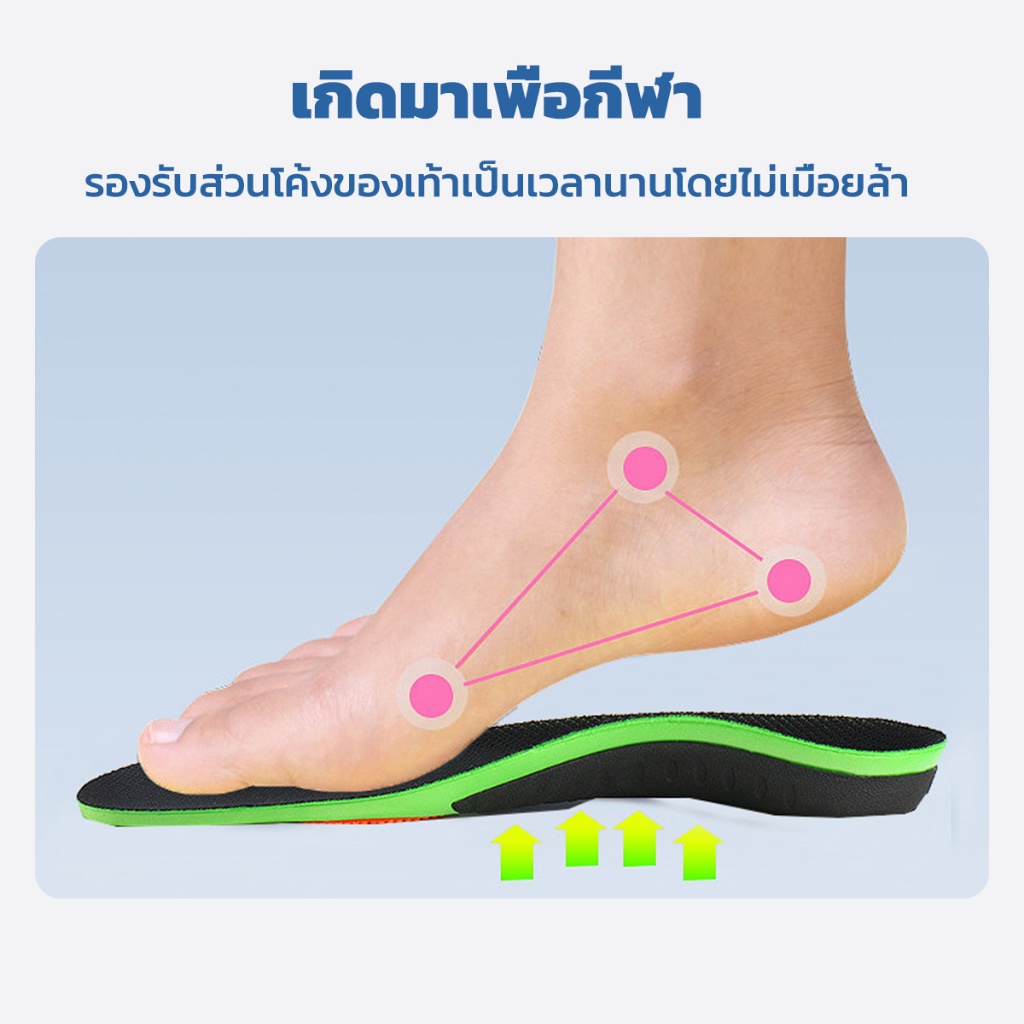 YOYO แผ่นพื้นรองเท้า ดูดซับแรงกระแทก แบบนิ่ม ยืดหยุ่นสูง ระบายอากาศได้ดี ซับเหงื่อได้ดี insole - รูปที่ 5